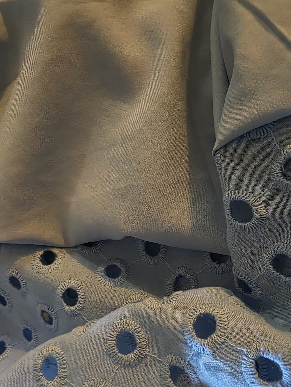Light Blue Eyelet Ruffle Sleeve Top - Picture 5 of 5